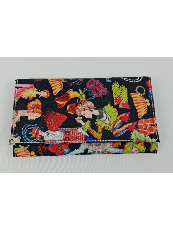 Sydney Love Handbags - VTG Sydney Love Womens Black Multi-Color Wallet Fashion Graphics & Polka Dot Int
